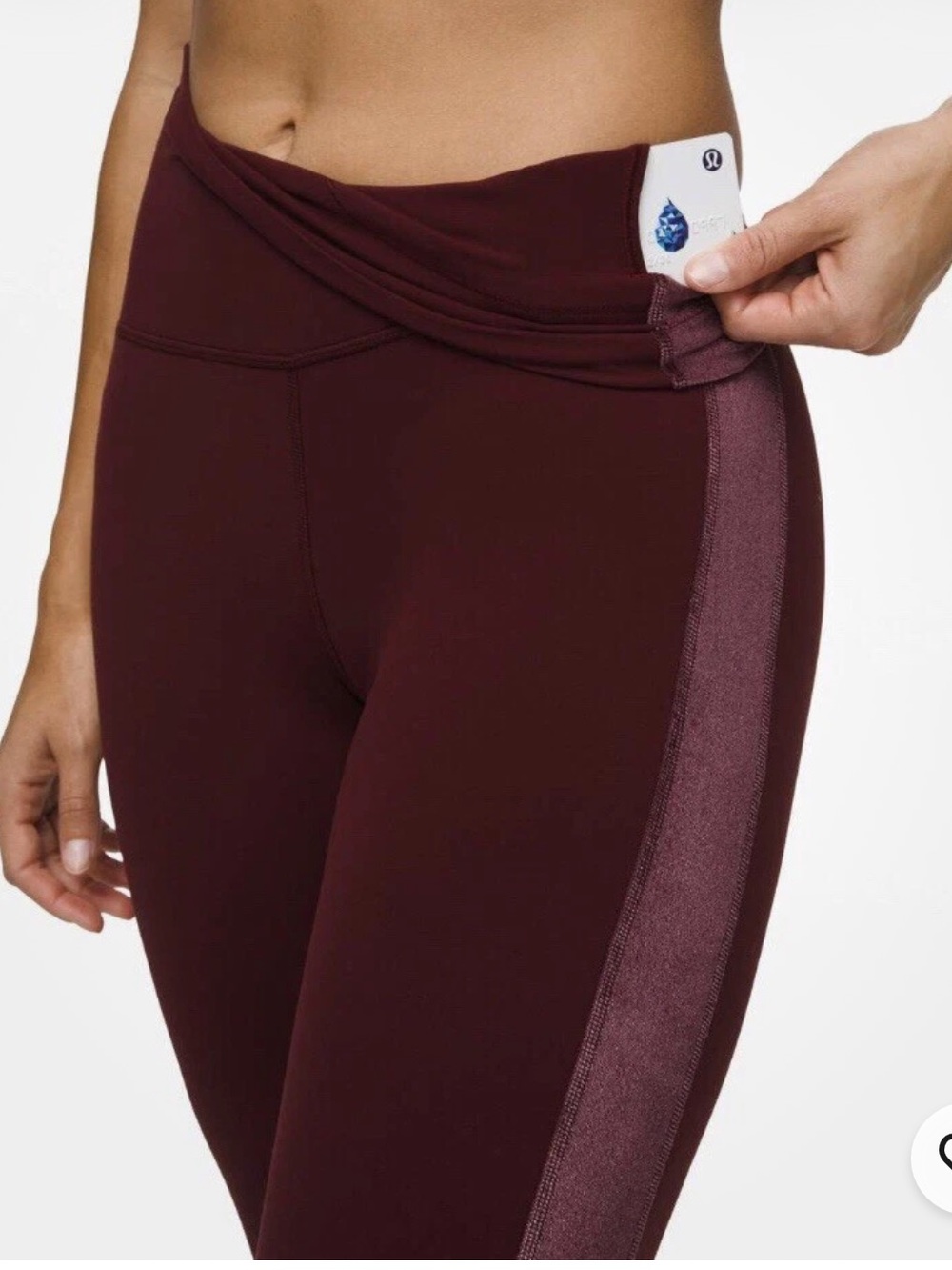 Lululemon Align Super High Rise Crop Velvet Women’s 2 Burgundy Garnet Leggings - Picture 3 of 11